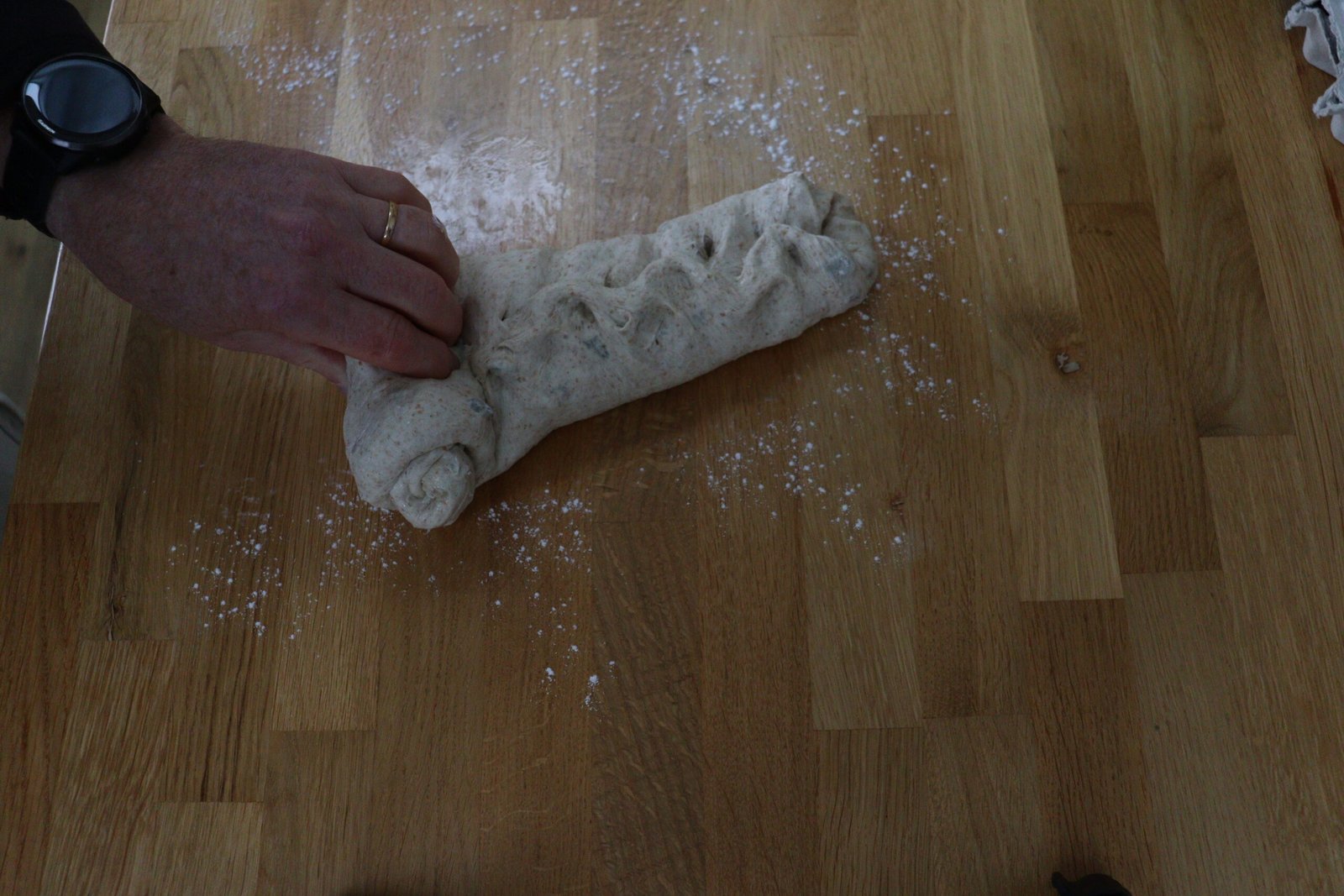 Roll dough from the short edge